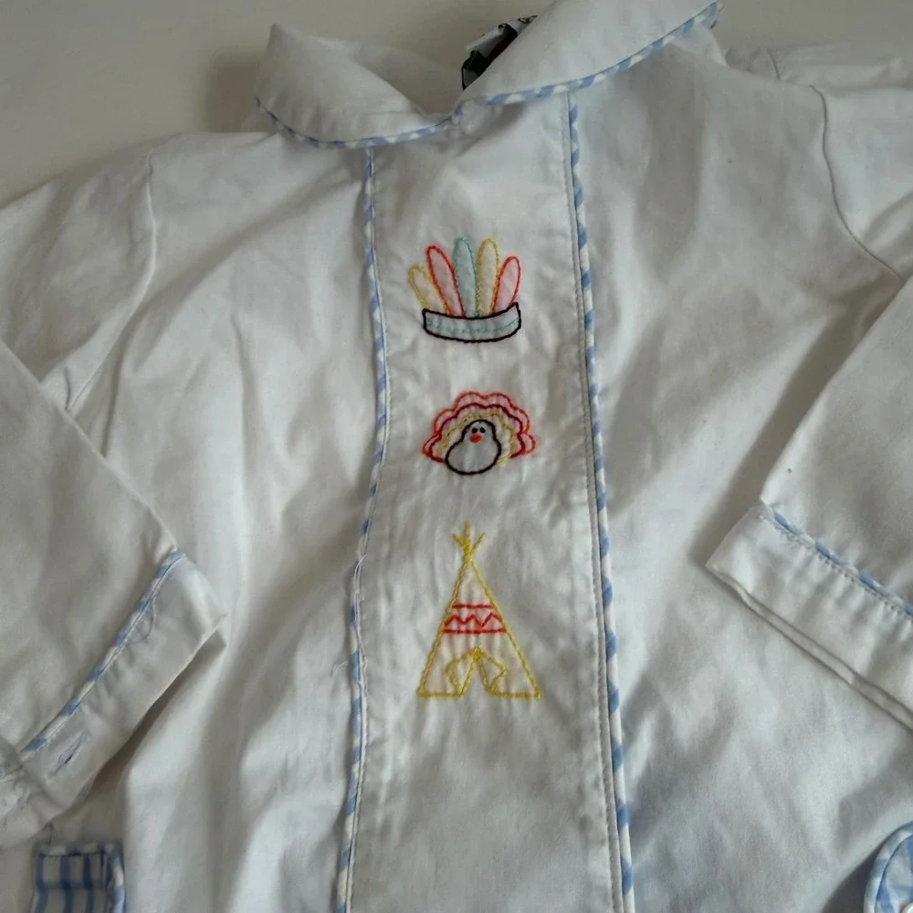 Cecil and Lou Thanksgiving Embroidered Long Sleeve Set Size 24 Months